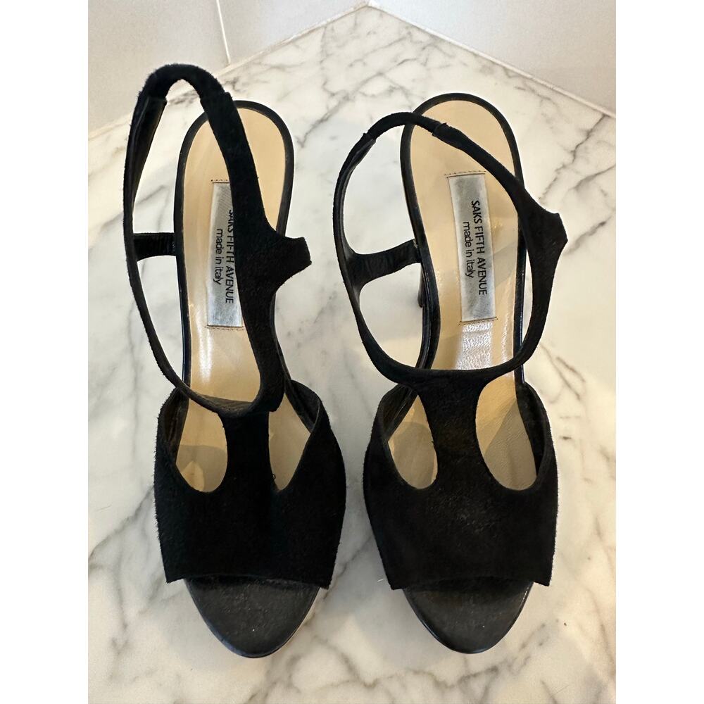 Saks fifth Avenue suede black heels